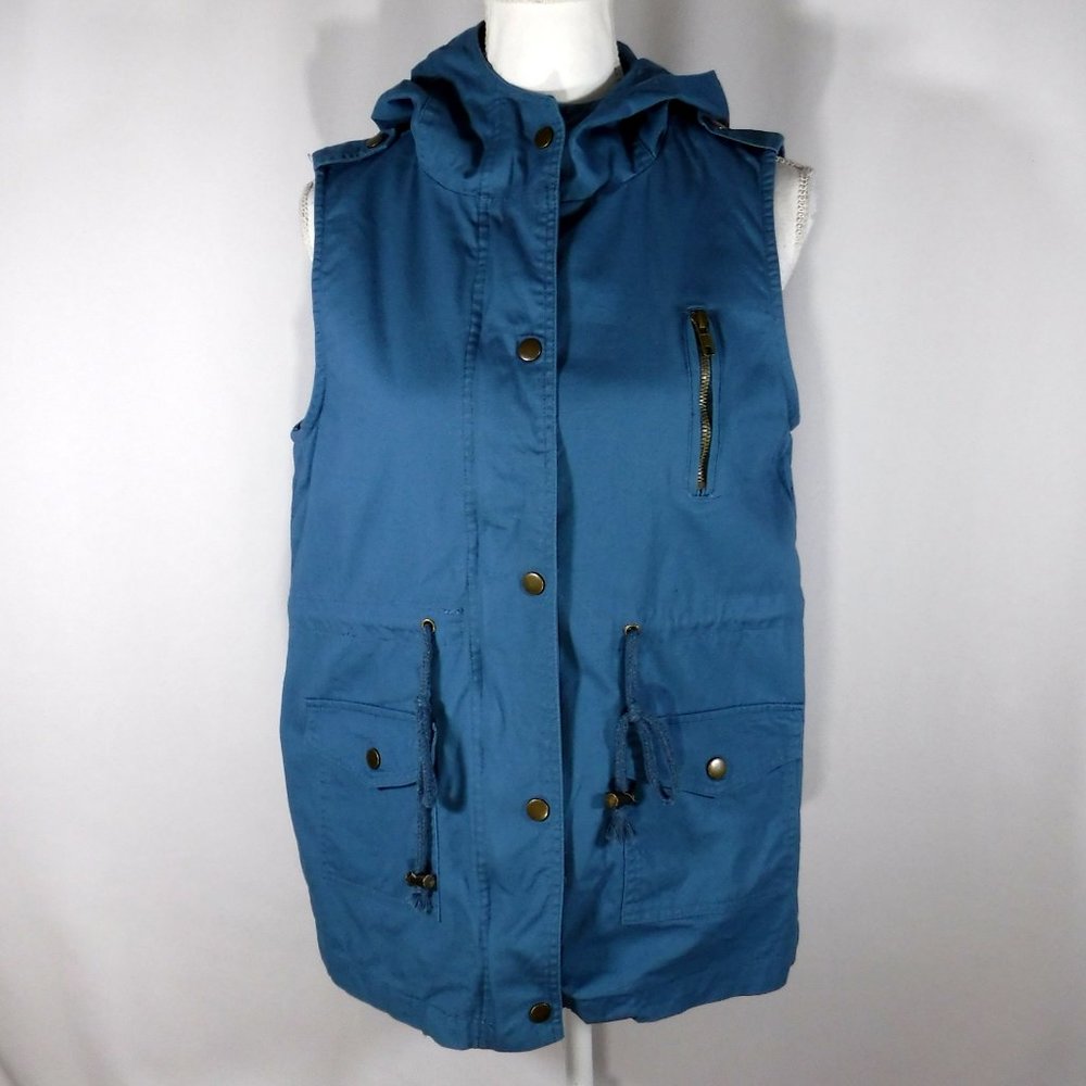 Zenana Outfitters Vest Size Medium Hood Cargo